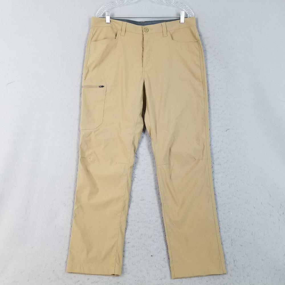 Eddie Bauer Pants Mens 35x32 Tan First Ascent Guide Pro Hiking Outdoor Nylon